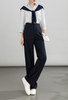 High-waisted casual pants for women with straight drape