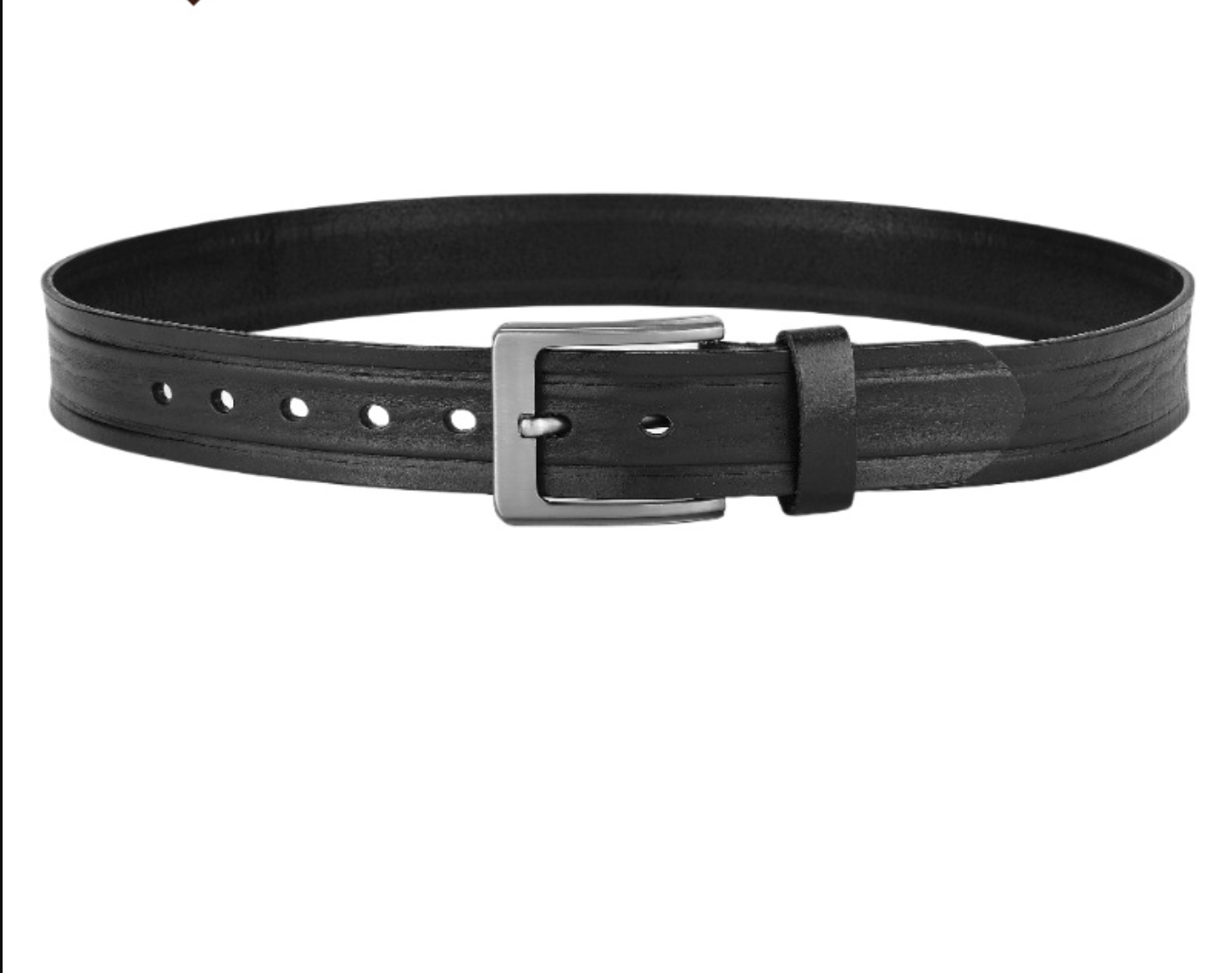 Leather belts for men with brushed buckle detail
