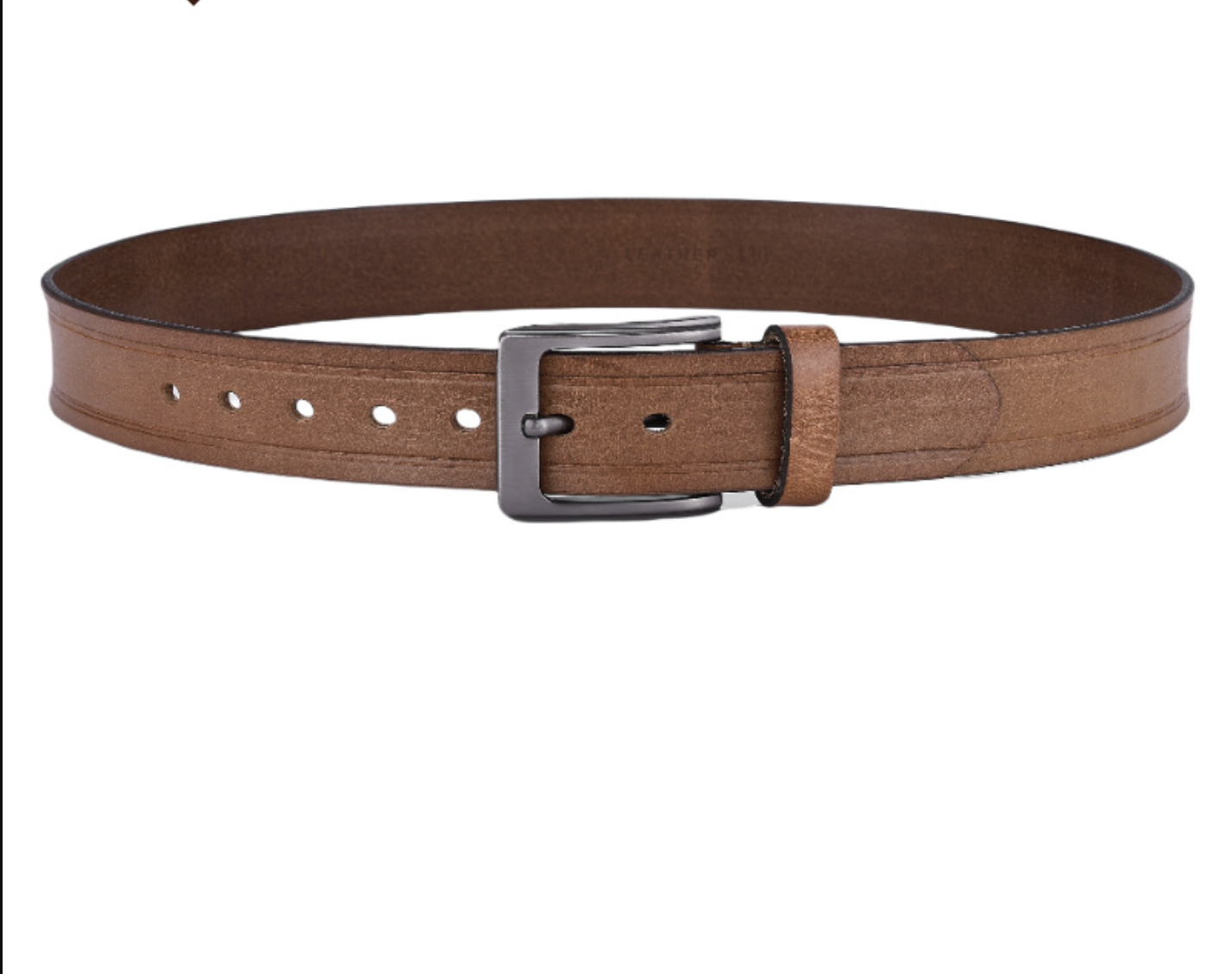 Leather belts for men with brushed buckle detail