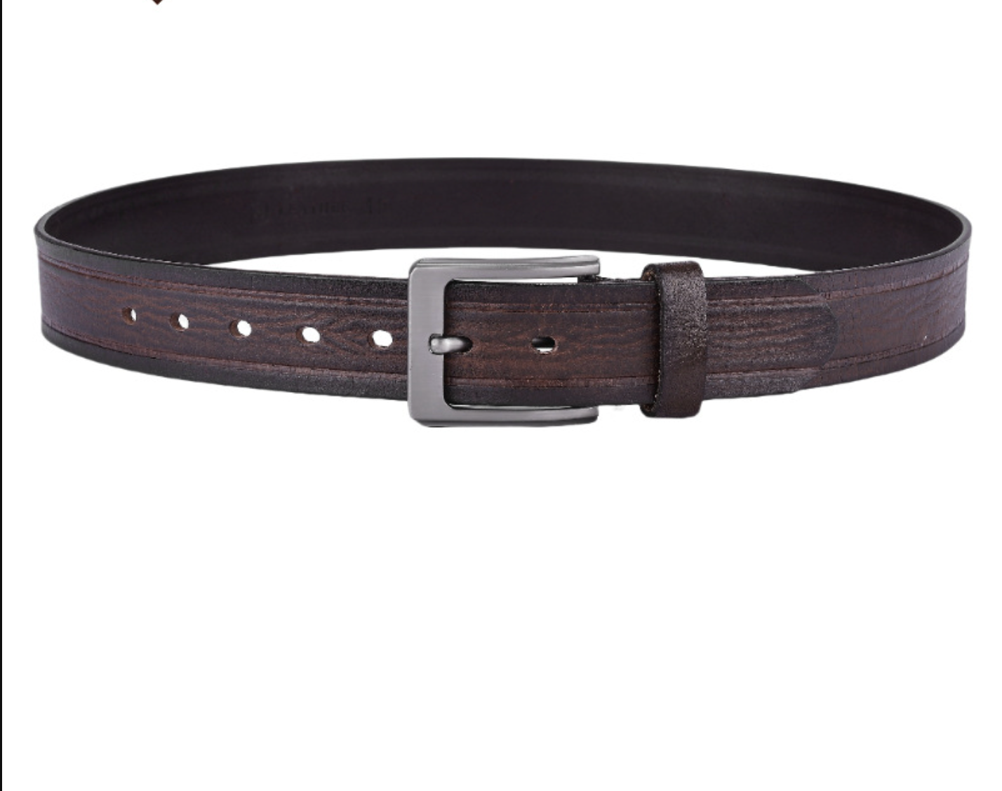 Leather belts for men with brushed buckle detail