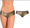 Gold shorts with low rise metallic faux leather fit