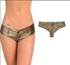 Gold shorts with low rise metallic faux leather fit
