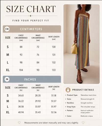 Multicolor Vertical-Striped Square-Neck Loose-Fit Shift Midi Dress