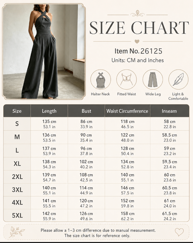Women’s Halter Neck Wide Leg Jumpsuit with Pockets