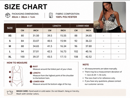 Women’s Polka Dot Lace Trim Satin Camisole Top