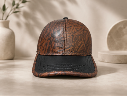 Men’s Cowhide Leather Baseball Cap Adjustable Fit