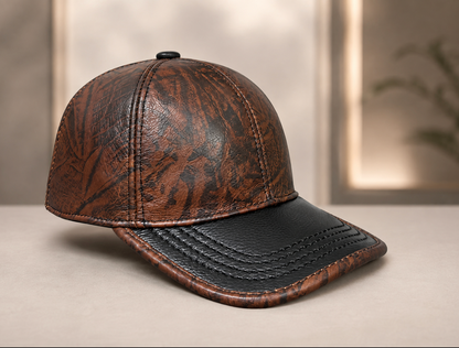Men’s Cowhide Leather Baseball Cap Adjustable Fit