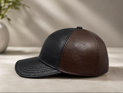 Men’s Cowhide Leather Baseball Cap Adjustable Fit