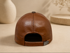 Men’s Cowhide Leather Baseball Cap Adjustable Fit