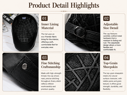 Genuine Leather Duckbill Cap for Men and Women