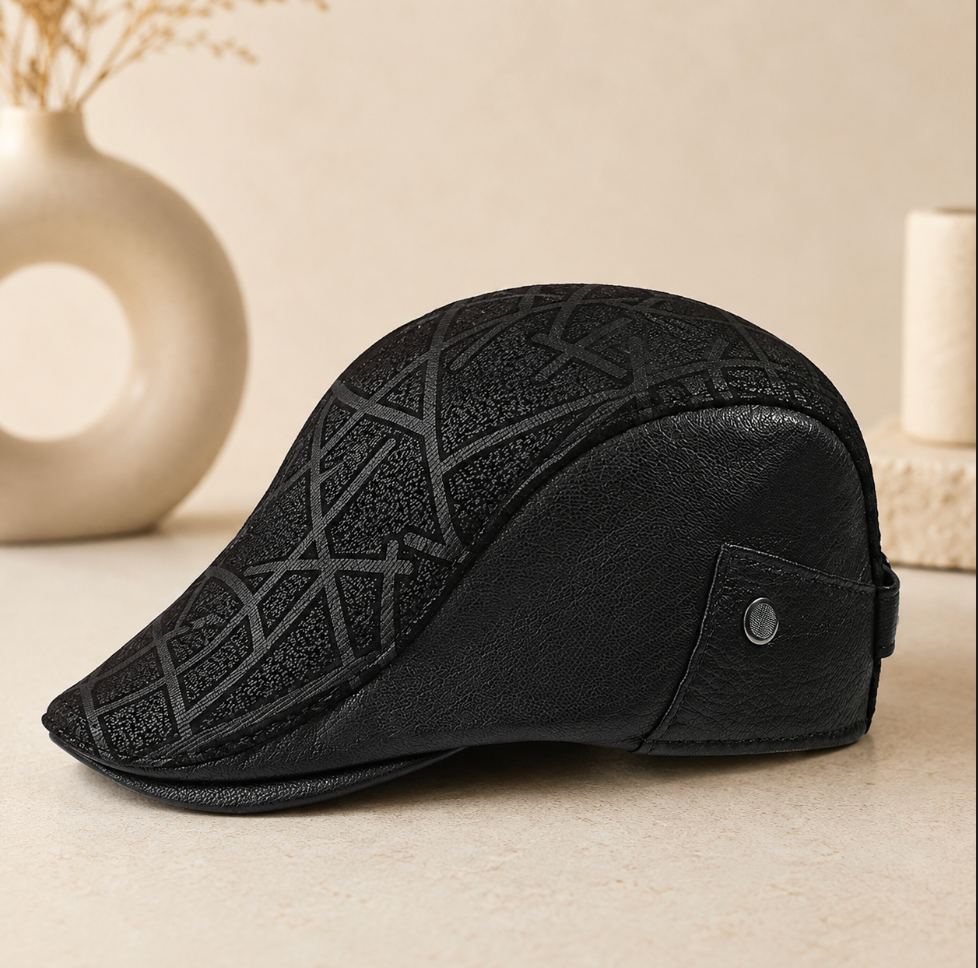 Genuine Leather Duckbill Cap for Men and Women