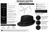 Black Genuine Leather Trilby Hat for Men