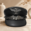 Genuine Cowhide Leather Navy Cap 2 L