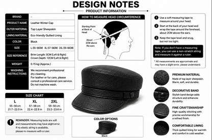 Men’s Genuine Leather Winter Cap with Ear Flaps