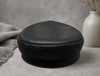 Genuine Leather Navy Cap with Gold Star Badge