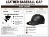 Men’s Genuine Leather Baseball Cap with Five Star Badge