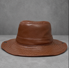 Men’s Genuine Leather Fisherman Hat Wide Brim