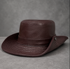 Men’s Genuine Leather Fisherman Hat Wide Brim
