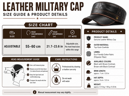 Genuine Leather Flat Top Duckbill Cap