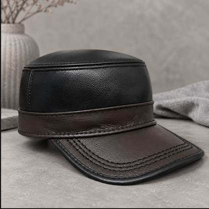 Genuine Leather Flat Top Duckbill Cap