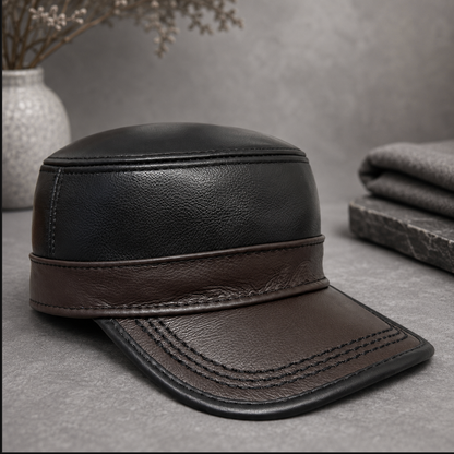 Genuine Leather Flat Top Duckbill Cap
