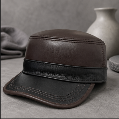 Genuine Leather Flat Top Duckbill Cap