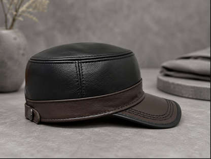 Genuine Leather Flat Top Duckbill Cap