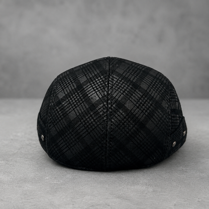 Genuine Leather Duckbill Cap in Printed Suede Sheepskin