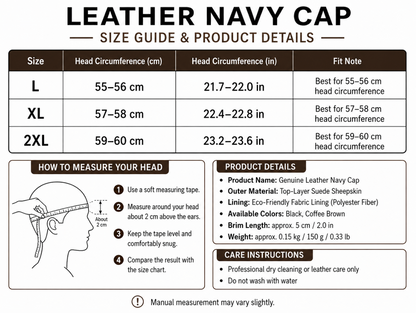 Men’s Genuine Leather Winter Cap with Ear Flaps