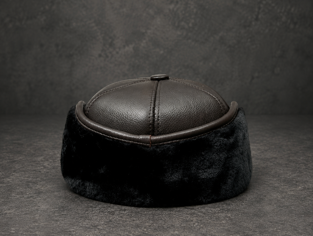 Men’s Genuine Leather Winter Cap with Ear Flaps