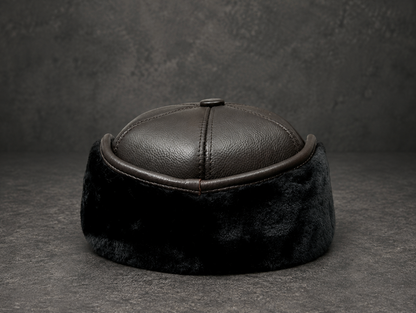 Men’s Genuine Leather Winter Cap with Ear Flaps