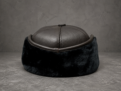 Men’s Genuine Leather Winter Cap with Ear Flaps