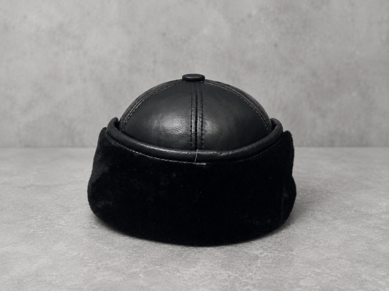Men’s Genuine Leather Winter Cap with Ear Flaps