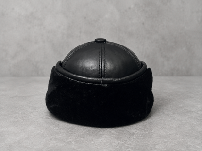 Men’s Genuine Leather Winter Cap with Ear Flaps