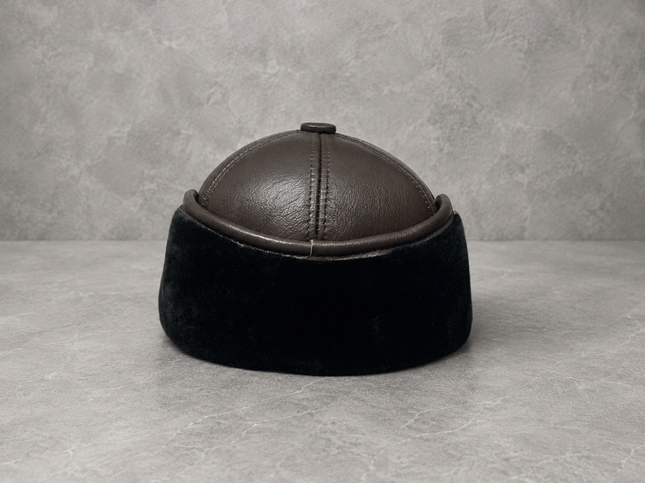 Men’s Genuine Leather Winter Cap with Ear Flaps