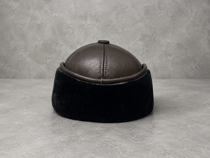 Men’s Genuine Leather Winter Cap with Ear Flaps