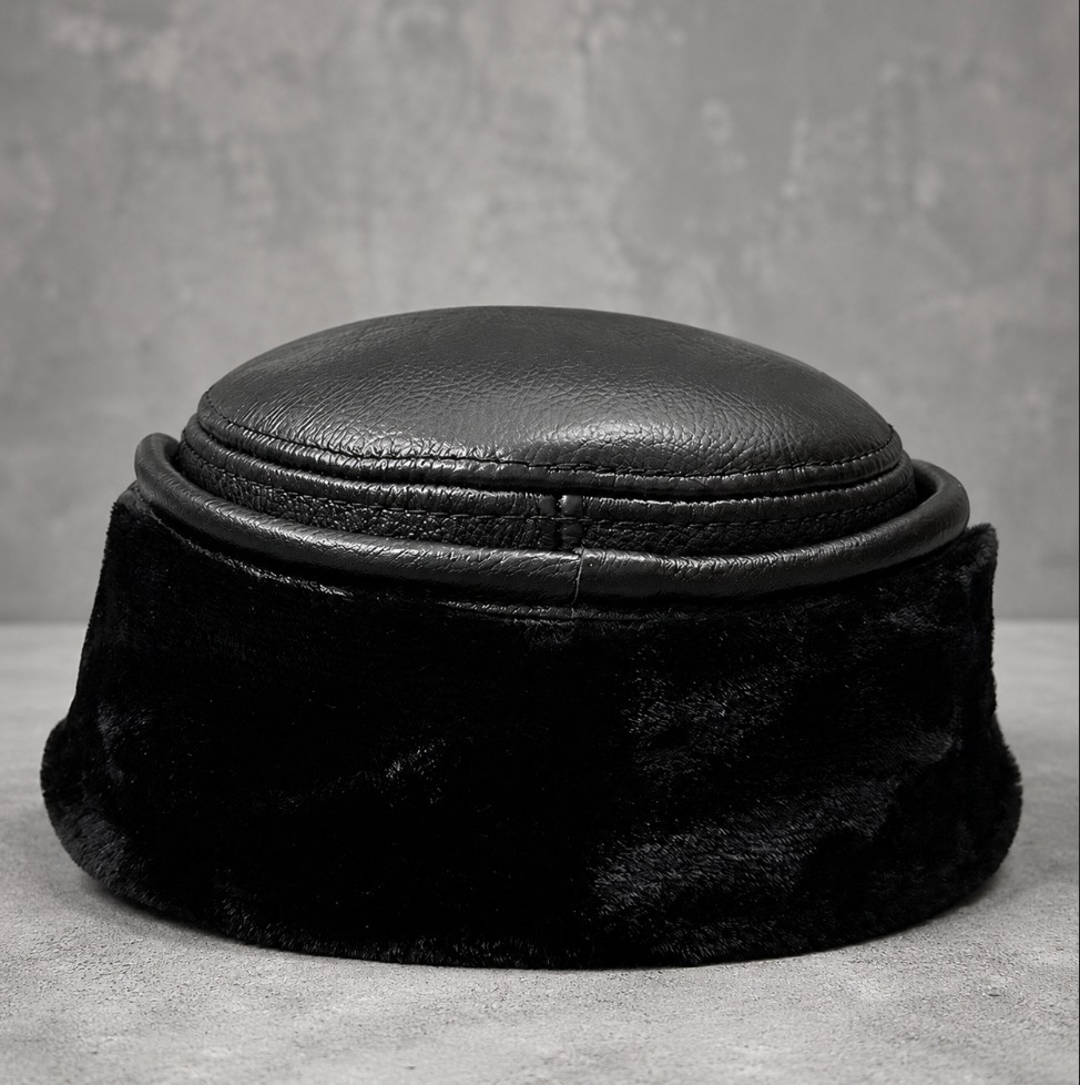 Men’s Genuine Cowhide Winter Cap with Ear Protectors