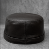Genuine Sheepskin Leather Military Flat Top Cap