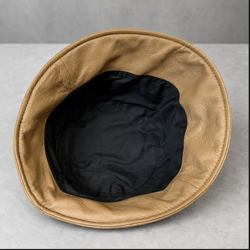 Women’s Genuine Lambskin Leather Bucket Hat