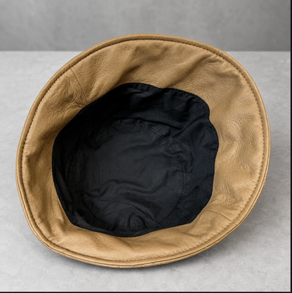 Women’s Genuine Lambskin Leather Bucket Hat