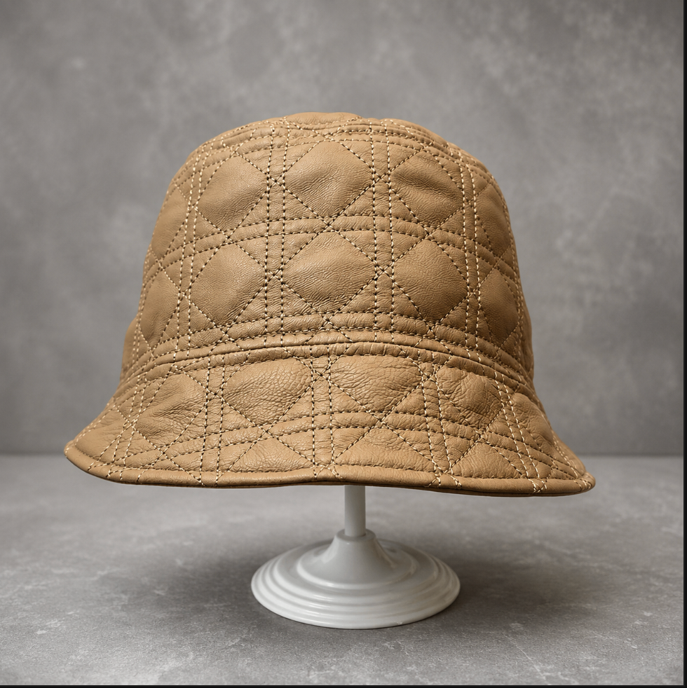 Women’s Genuine Lambskin Leather Bucket Hat