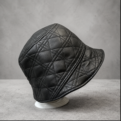 Women’s Genuine Lambskin Leather Bucket Hat