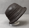 Women’s Genuine Sheepskin Leather Flat Top Bucket Hat
