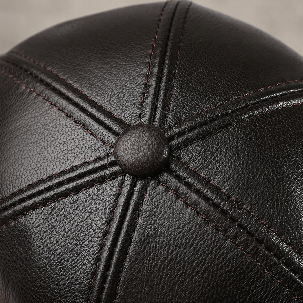 Men’s Genuine Sheepskin Leather Baseball Cap