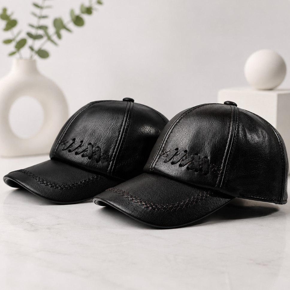 Men’s Genuine Sheepskin Leather Baseball Cap