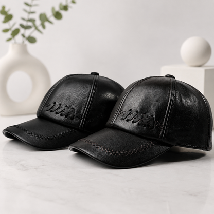 Men’s Genuine Sheepskin Leather Baseball Cap