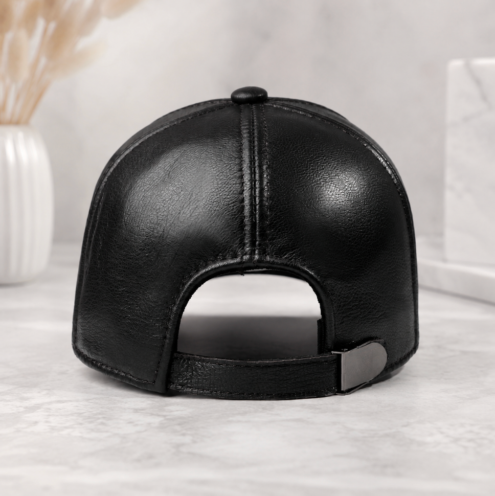 Men’s Genuine Sheepskin Leather Baseball Cap