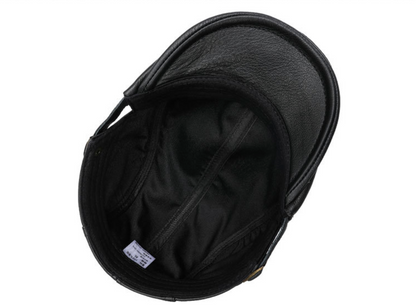 Men’s Genuine Leather Duckbill Cap in Top-Grain Cowhide