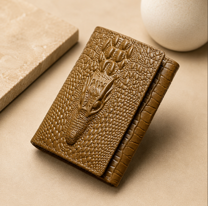 Genuine Cowhide Leather Trifold Wallet with ID Window