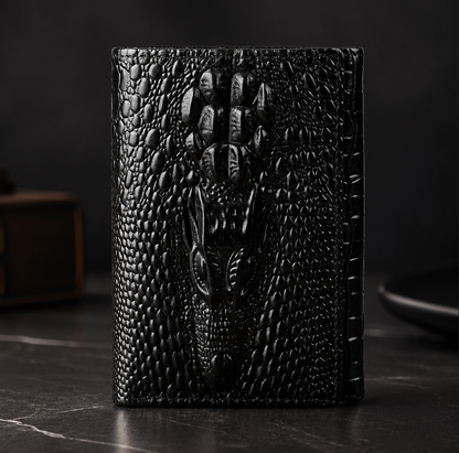 Genuine Cowhide Leather Trifold Wallet with ID Window